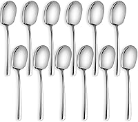 Vista 9 de SOLEADER Cucharas de servir extra grandes para bufé, cucharas de servir de acero inoxidable de 12 pulgadas, cucharas grandes para servir alimentos