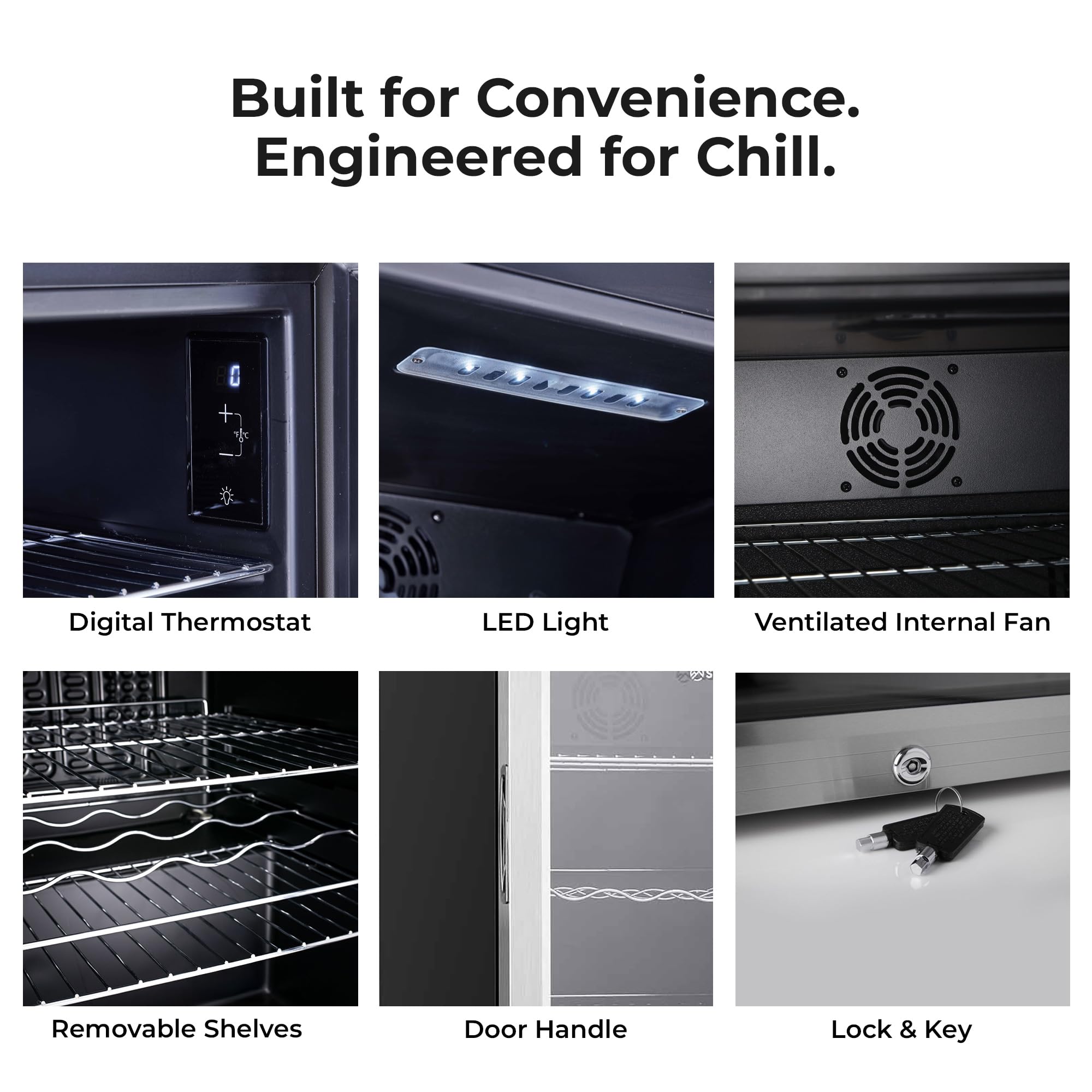 Subcold Super85 LED - Under-Counter Fridge | 85L Beer, Wine & Drinks Fridge | LED Light + Lock and Key | Energy Efficient (Stainless Steel, 85L) — view 6
