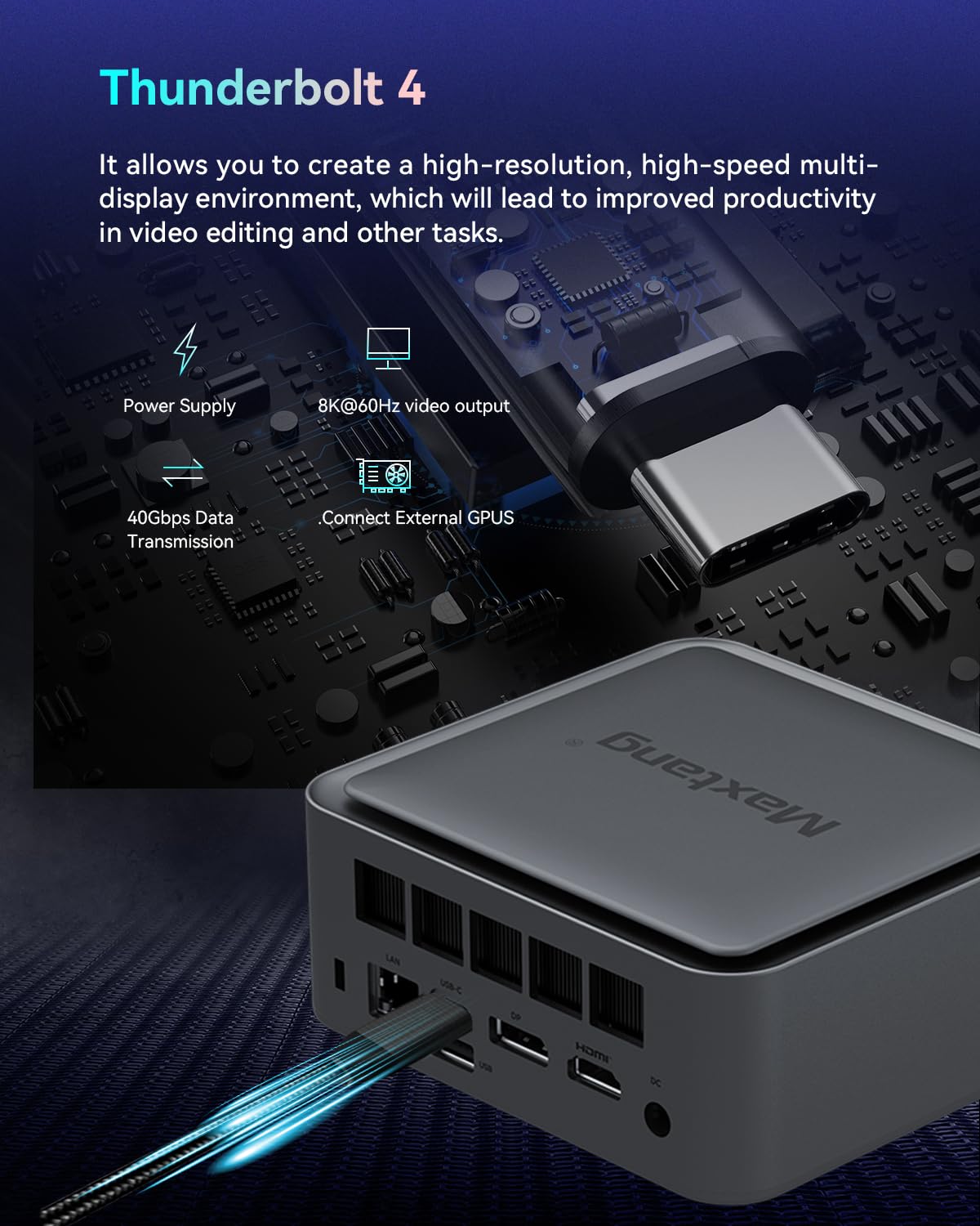 Maxtang Mini PC Intel Core i7-13620H [10C/16T Up to 4.9 GHz], Dual 