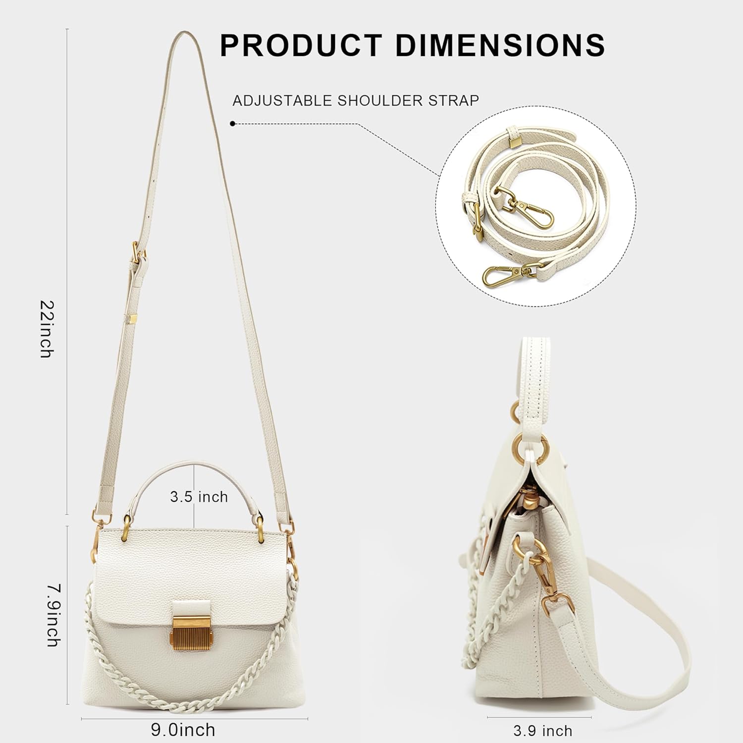 Genuine Leather Top Handle Handbag for Women Leather Crossbody Bag with Adjustable Strap Trendy Women Shoulder Bag