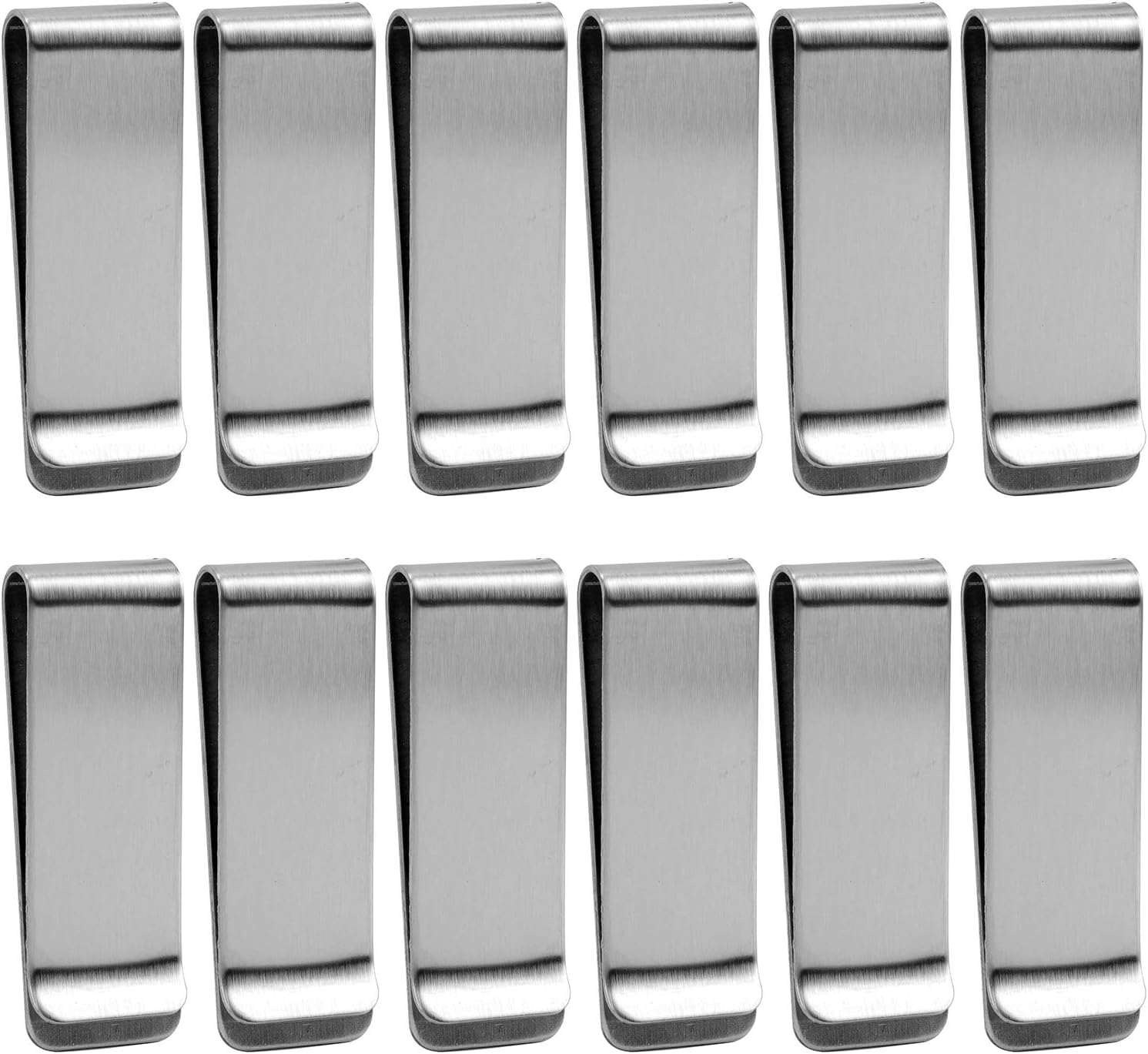 yarlung12 Pack Small Money Clip for Men's Wallet, Stainless Steel Slim Cash Clip, Minimalist Credit Business Card Holder for Men's Front Pocket, Office Desk Organizer