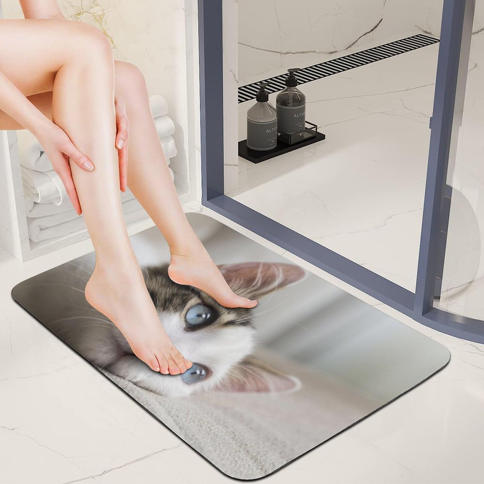 Tapis de douche antidérapant en diatomée pour éviter les glissades