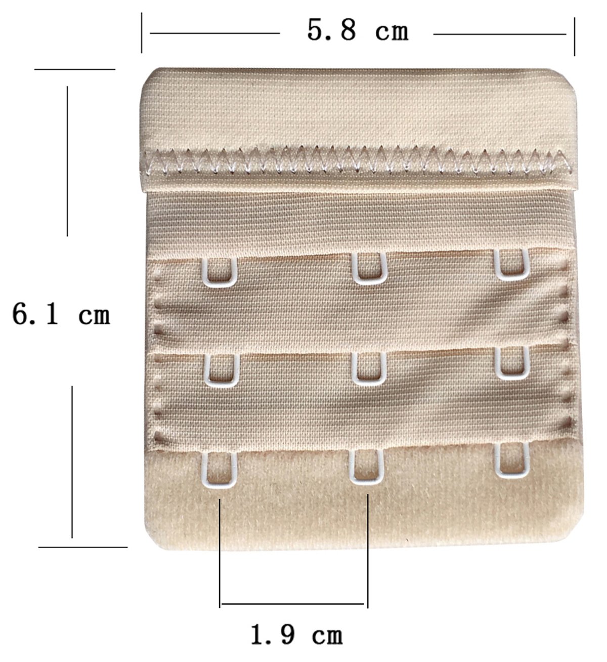 Damskie opakowanie 3 miękkich, wygodnych przedłużek do biustonosza z 3 haczykami, 6,1 cm x 5,8 cm