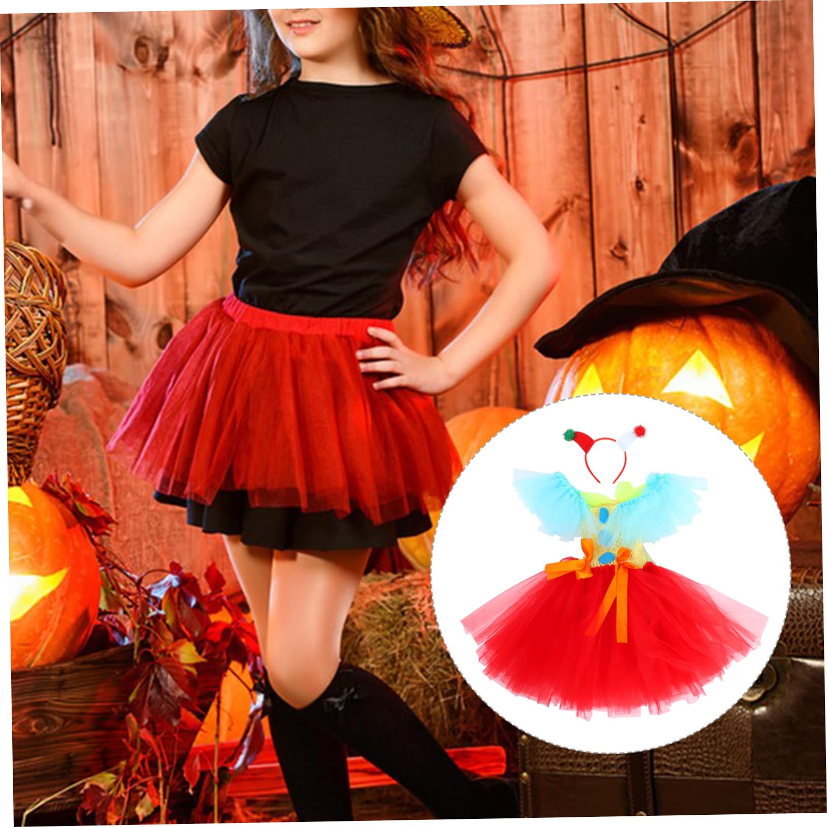 YARNOW Vestiti Da Clown Accessori Cosplay Accessori Per Cosplay Di Halloween Costume Da Clown Gonna Tutu Per Halloween