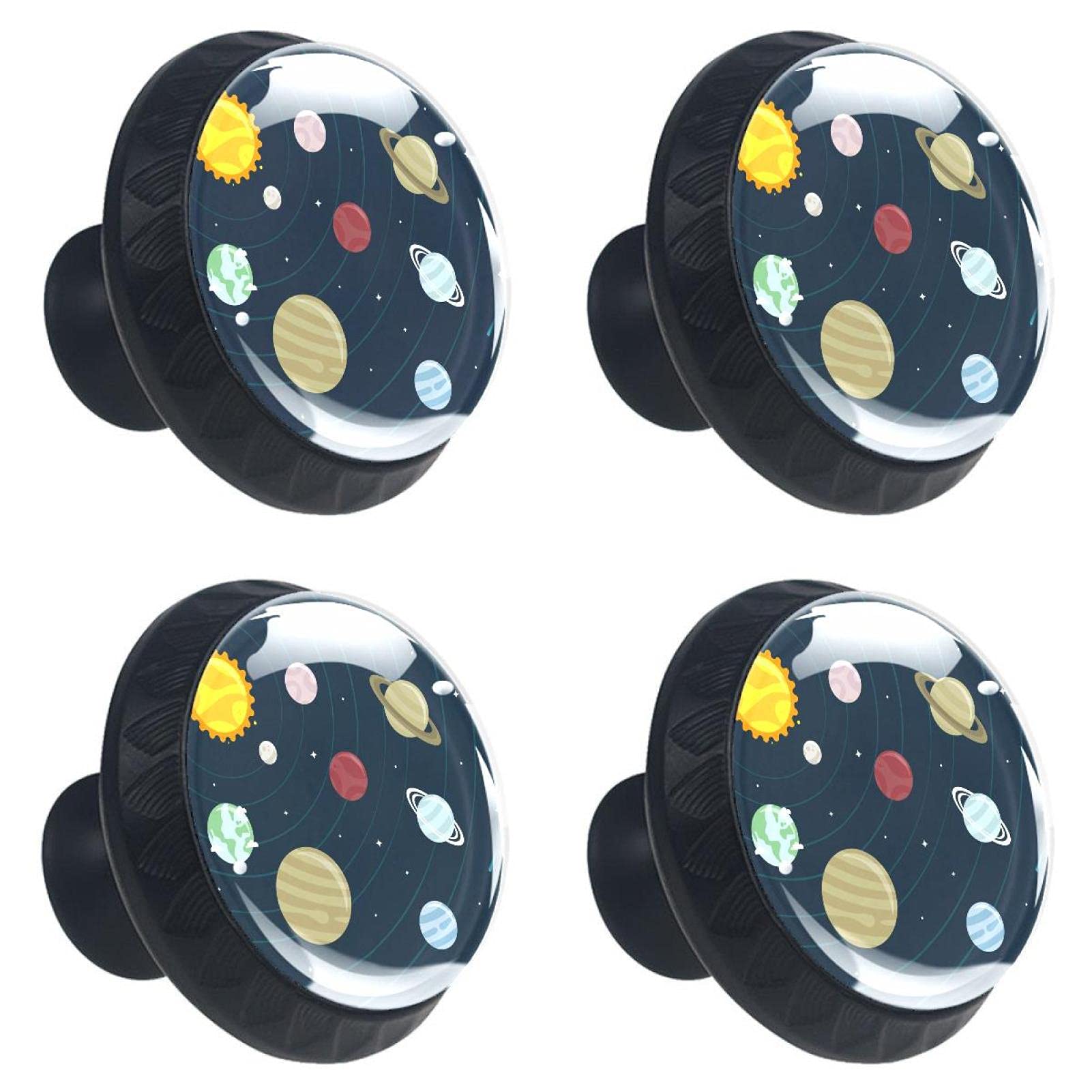 Boutons de meuble système solaire en verre 30 mm pour décorer une chambre d'enfant