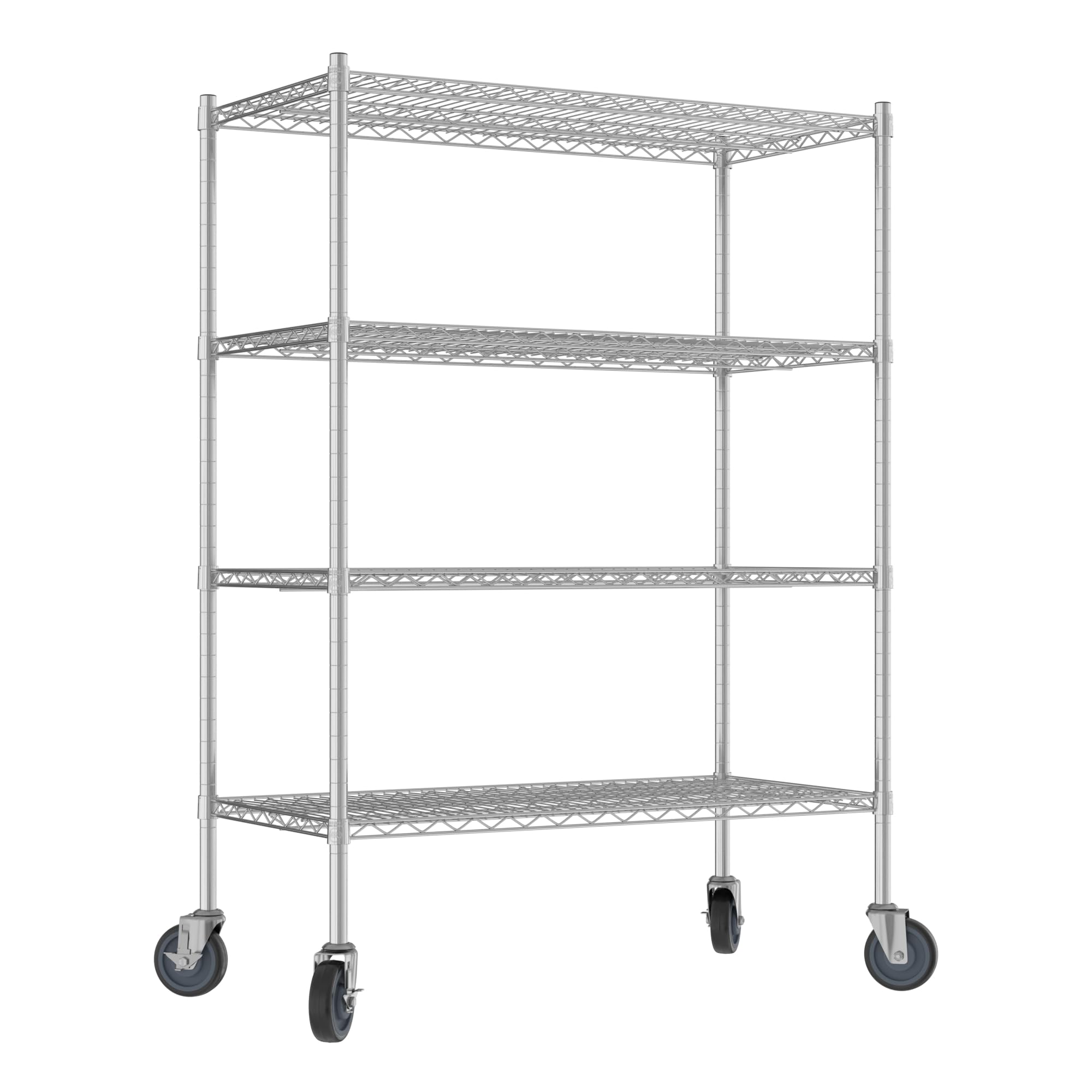 QUIET BOOK Commercial NSF Listed Chrome Mobile Wire Shelving Kit 21