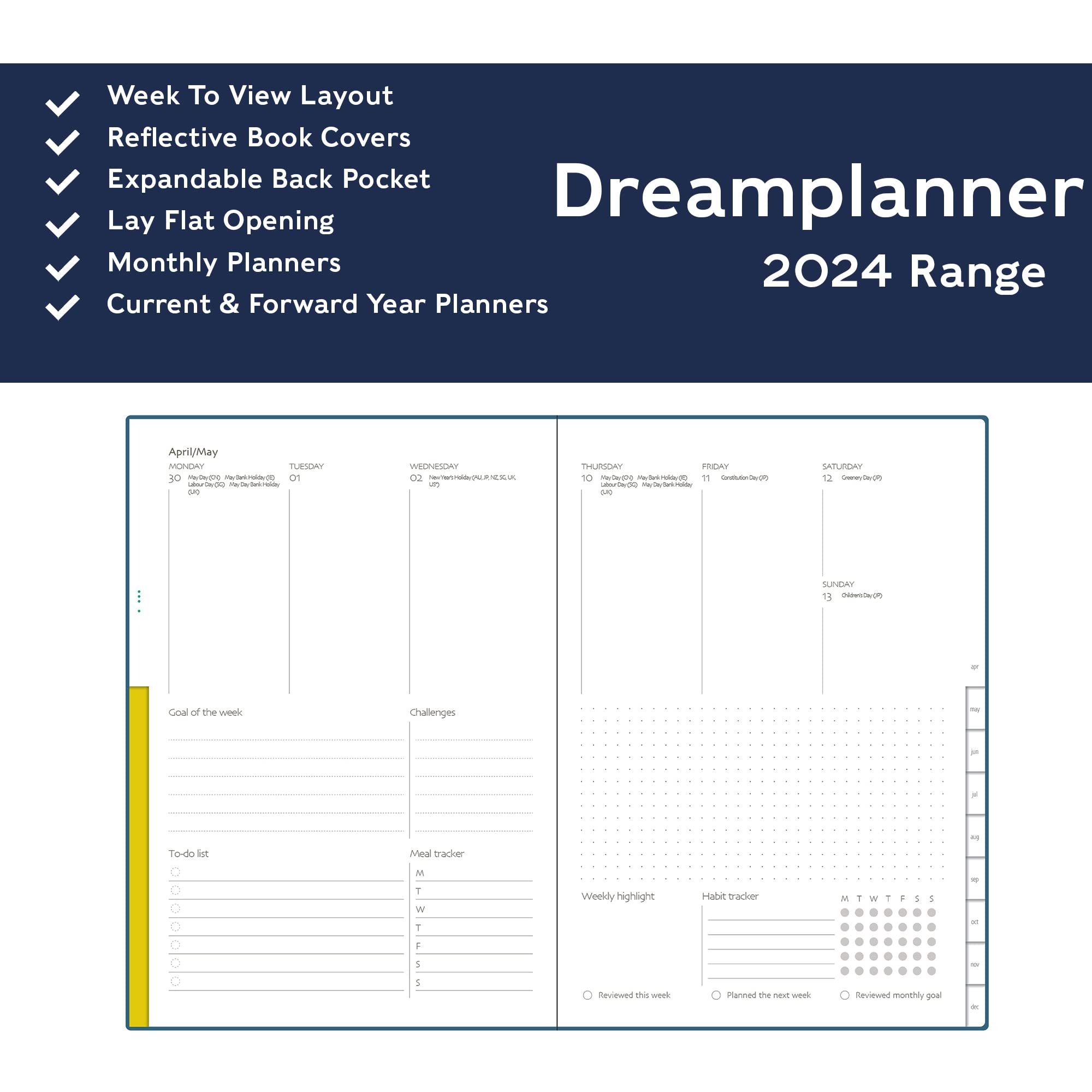 Collins Dream Planner 2024 Diary B5 Week to View and Monthly Journal - Image 2