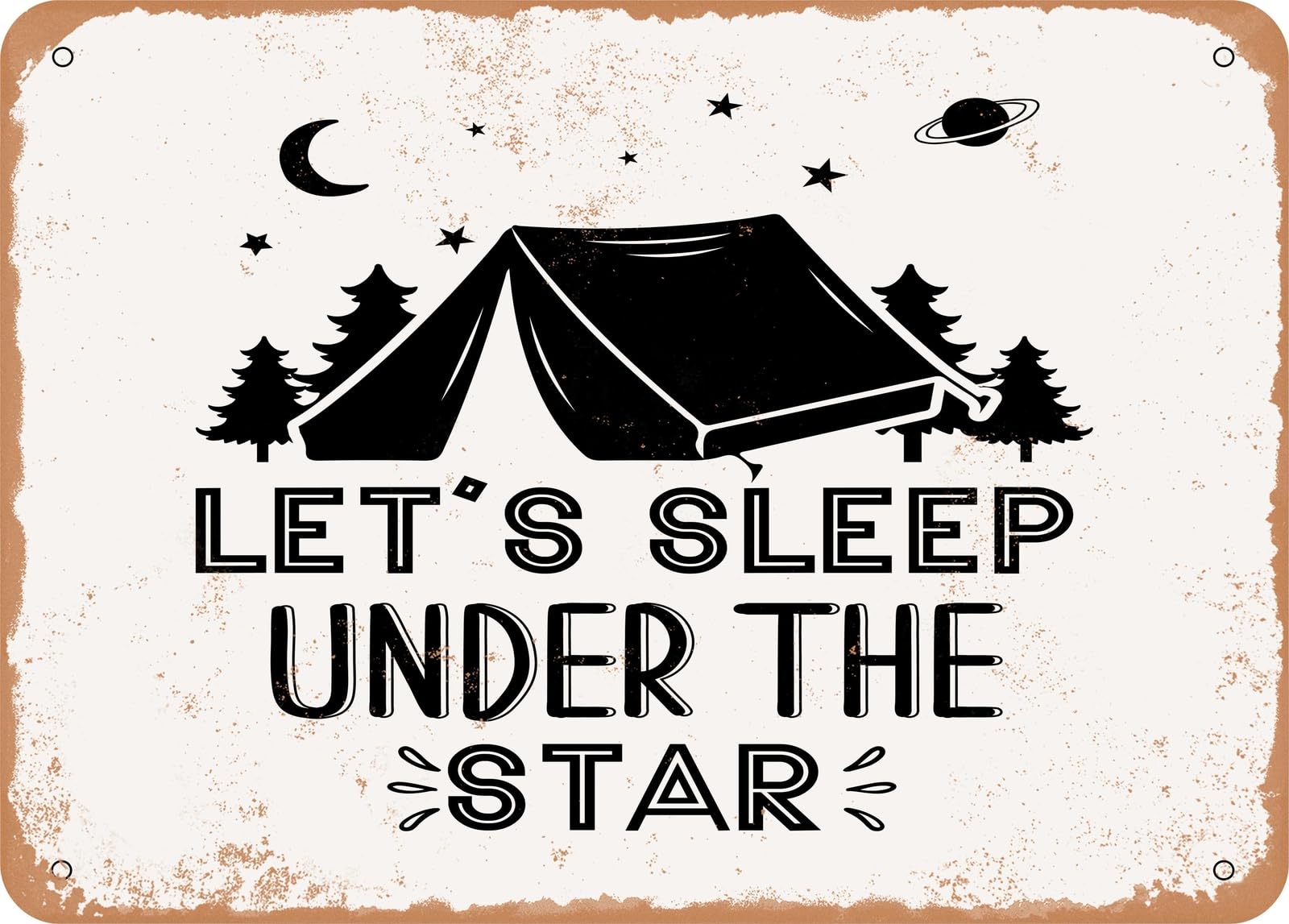 Metal Sign - Lets Sleep Under the Star - Vintage Look Sign home decor