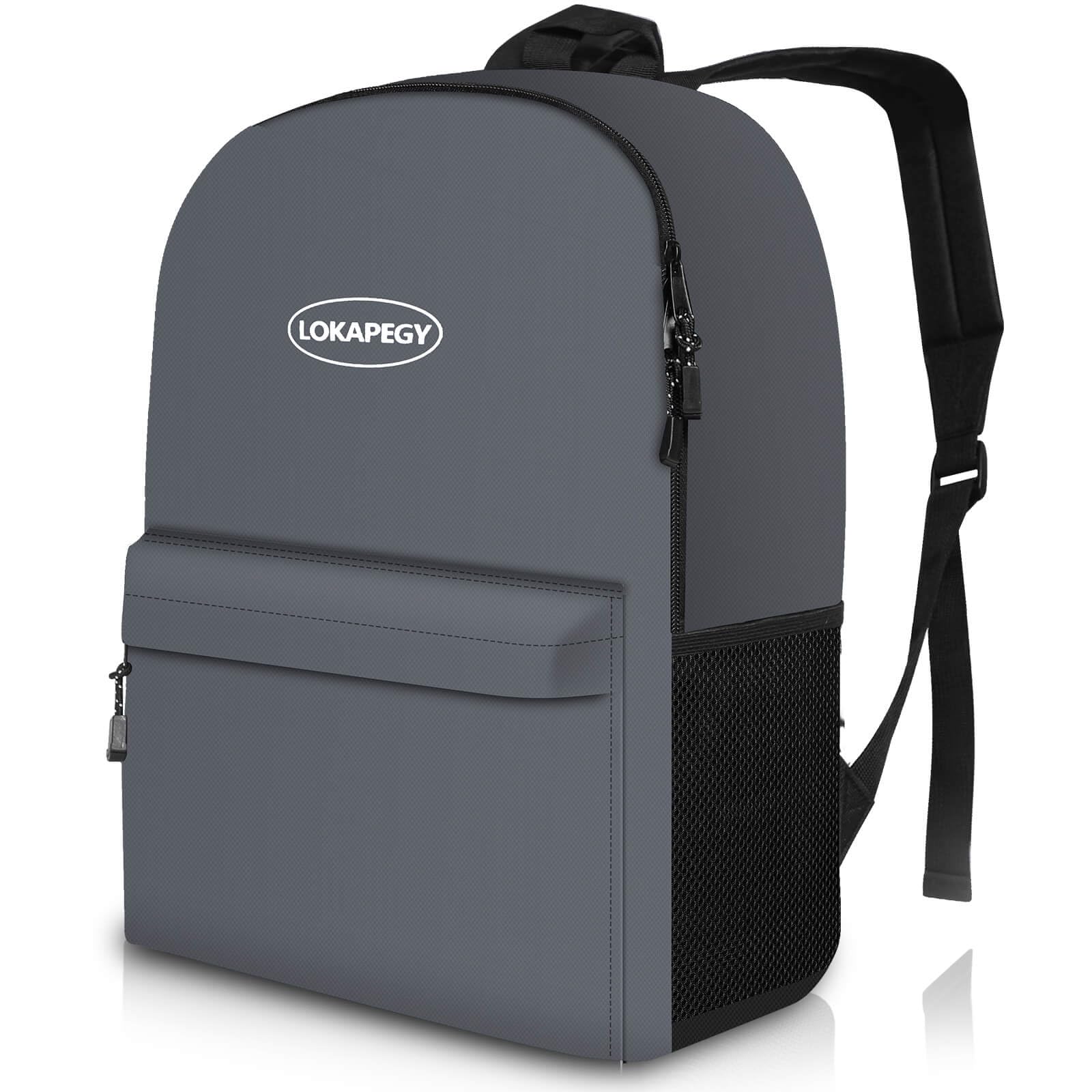 LOKAPEGY Simple School Backpack for Teens, Grey Casual Backpack for