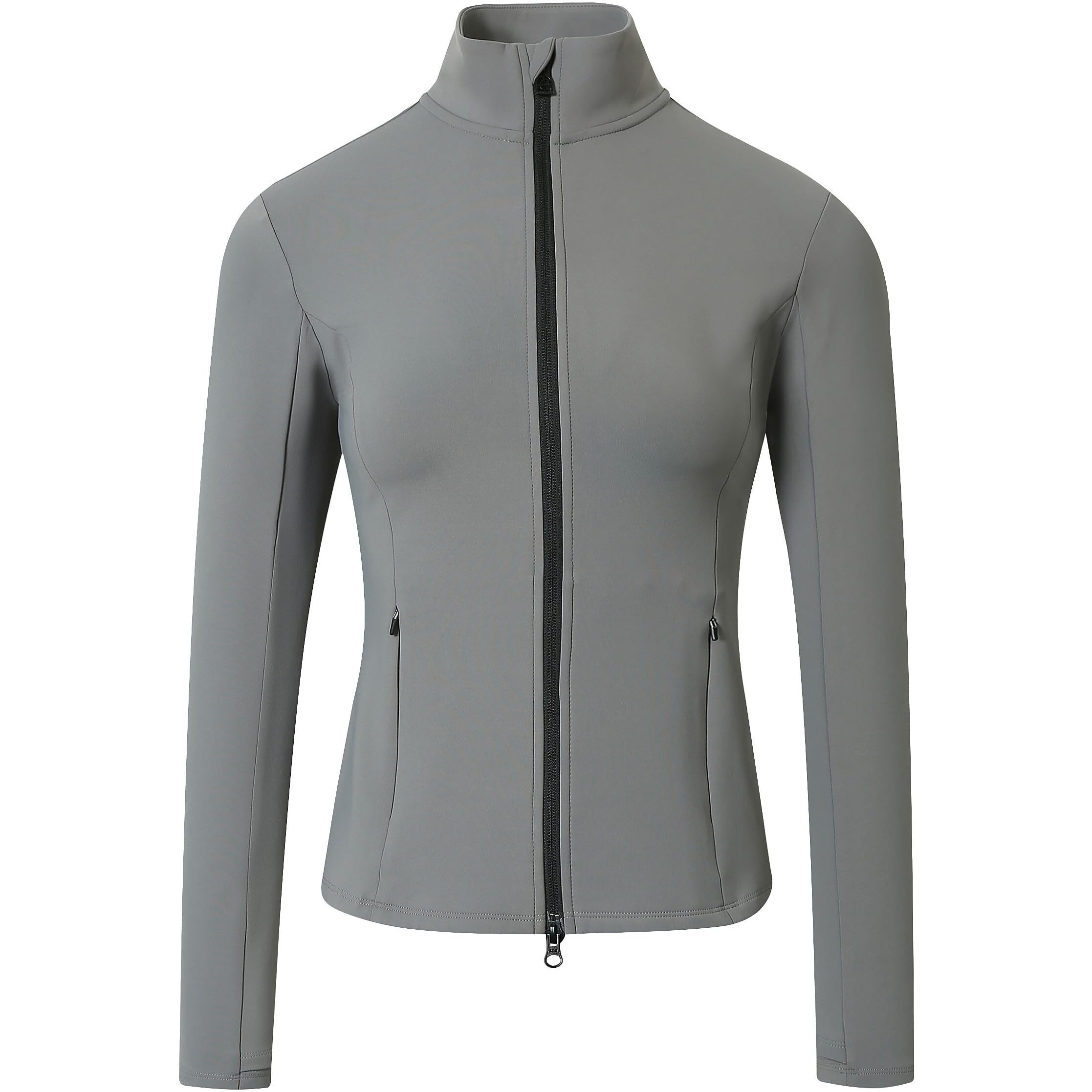 Covalliero - Damen Trainingsjacke – Sportjacke aus Polyester & Spandex – atmungsaktive Laufjacke – 2 Taschen, 2-Wege-Reißverschluss & 4-Wege-Stretch – Reitjacke – viele Farben & Gr. XS-XXL