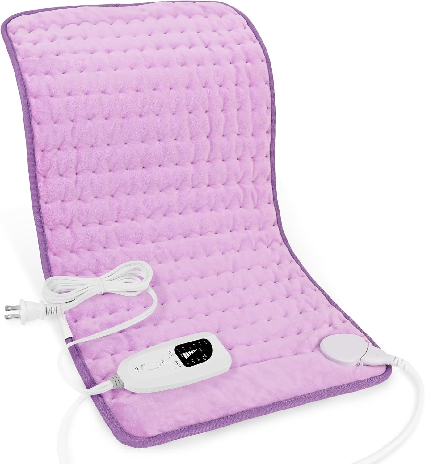 Deepsoon Heating Pad,Electric Heating Pads for Back,Neck,Moist Heating Pad for Abdomen Shoulder Knee Legs,Dry/Moist Heat&Auto Shut Off,Fathers Day Dad Gifts for Men Birthday,Light Purple,24x12 Inch