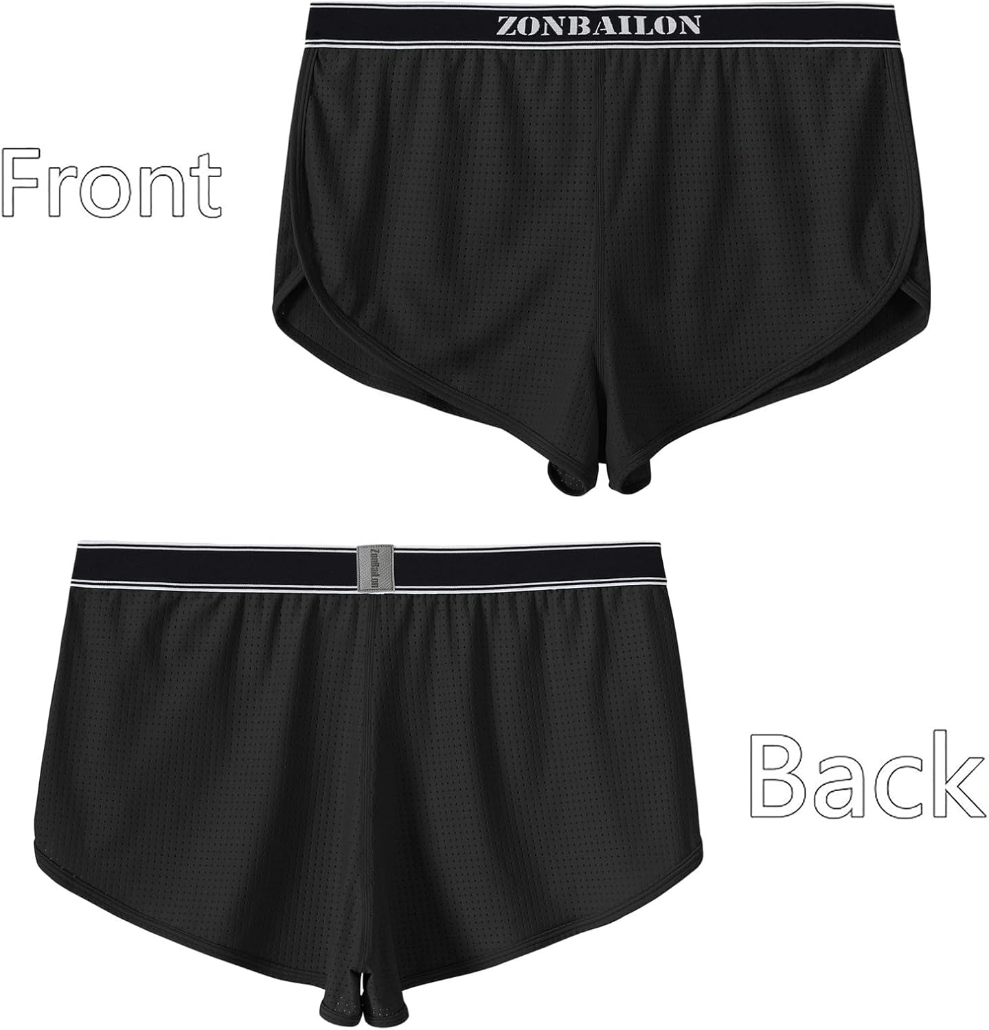 ZONBAILON Men's Sexy Large Split Side Boxer Shorts Fit Casual Running Boxers Mesh Breathable Underwears Athletic Trunks - Image 3