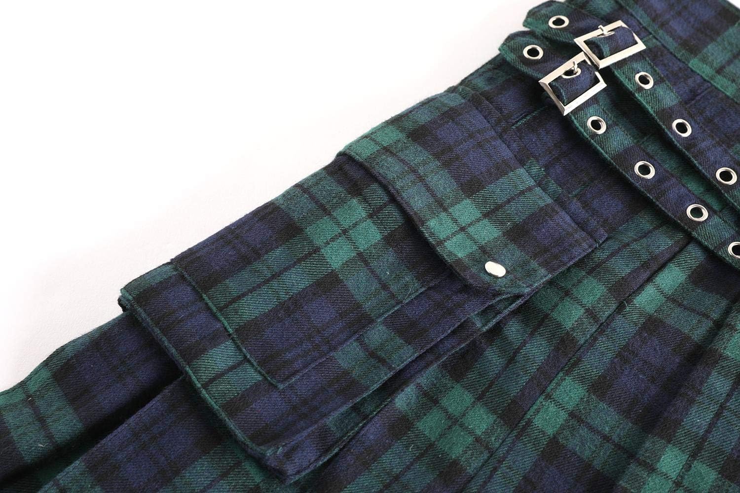 Mens Utility Kilt Pin Scottish Tartan Apparel Black & Irish Hybrid Royal Stewart Pockets Kilts - Image 6