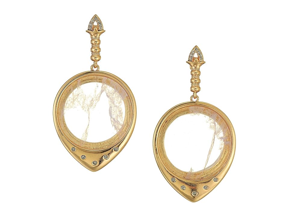

House of Harlow 1960 Luna Stone Statement Earrings (Rose Gold/Purple Agate) Earring