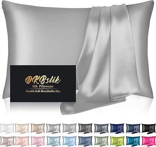 Funda de almohada de seda para cabello y piel, fundas de almohada de seda de morera, tamaño Queen, suave, antiacné, refrescante, sueño de belleza,