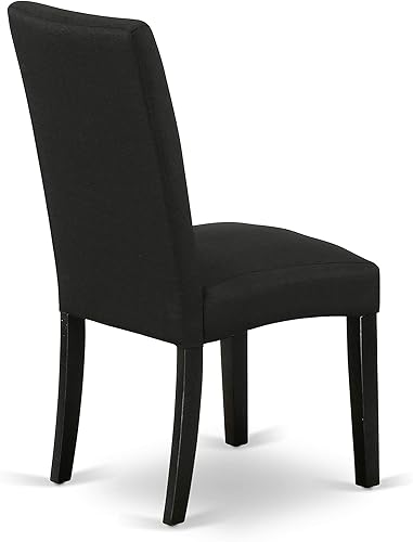 Miniatura 10 de East West Furniture LGDR7-BLK-24 - Juego de mesa de comedor de 7 piezas que consta de una mesa rectangular con hojas de mariposa y 6 sillas Parson