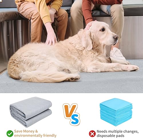 Miniatura 6 de Oiyeefo Almohadillas lavables para orina de perro, paquete de 2 alfombrillas reutilizables antideslizantes y lavables para orina de perros para