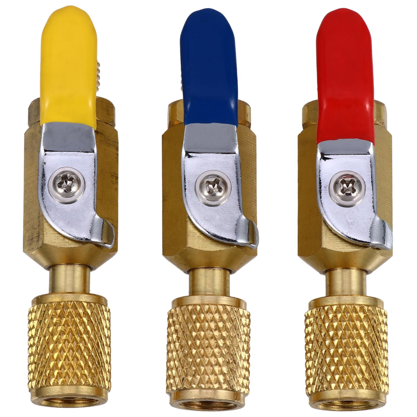 Vannes à boule compactes laiton pour climatisation avec robinet off étanche Sae 3 pièces