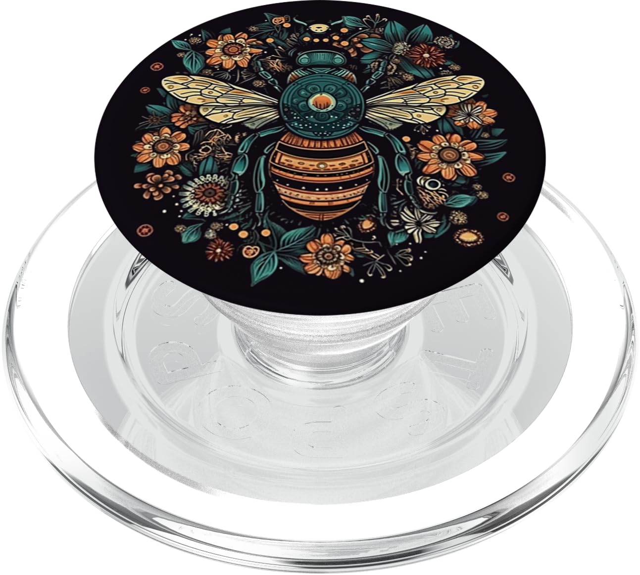 Bee Honeybee Bumblebee Flowers Boho Graphic PopSockets PopGrip for MagSafe