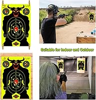 Vista 4 de Disparo de objetivos reactivos 12 x 18 pulgadas silueta salpicadura de papel blanco para caza Ver fácilmente punto de disparo fluorescente