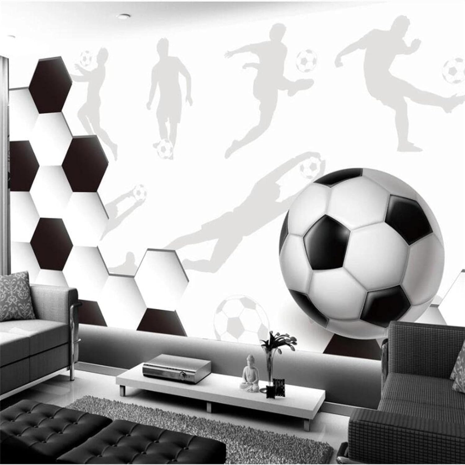 3D Soggiorno Murale Decorazione Domestica Calcio Paesaggio Ufficio Studio Soggiorno Sfondo Parete Adesivo Carta Da Parati-300Cm×210Cm