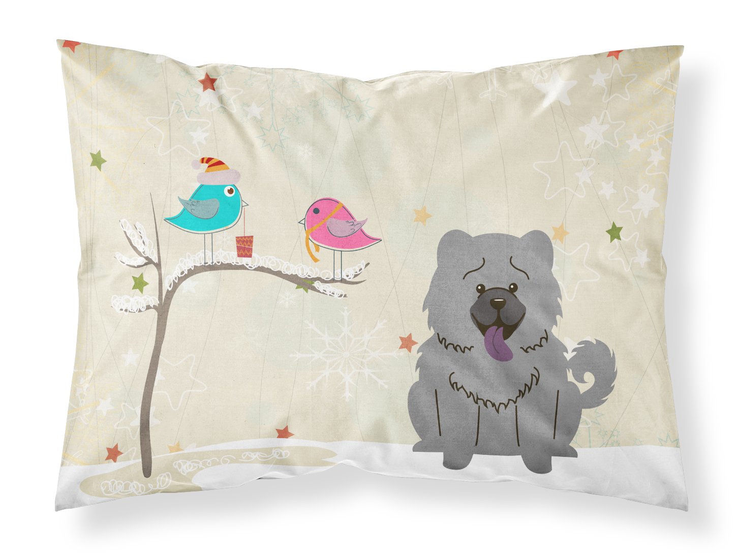 Taie d'oreiller Chow Chow multicolore pour sublimer votre salon en hiver