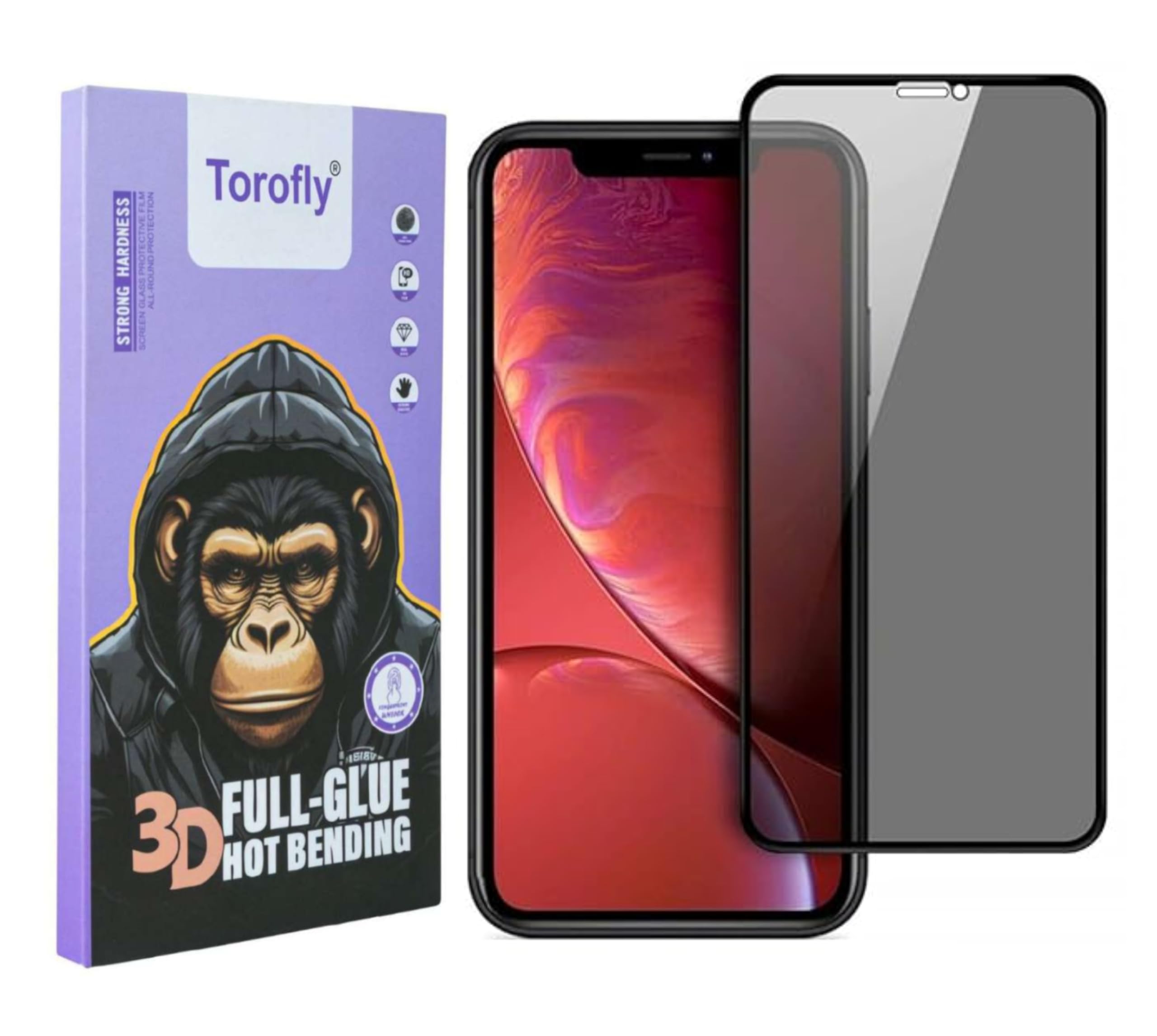 Privacy Tempered Glass Compatible for iPhone 12/12 Pro (Black) Edge to Edge Coverage with Easy Installation kit, Anti-Spy Tempered Glass Privacy Screen Protector