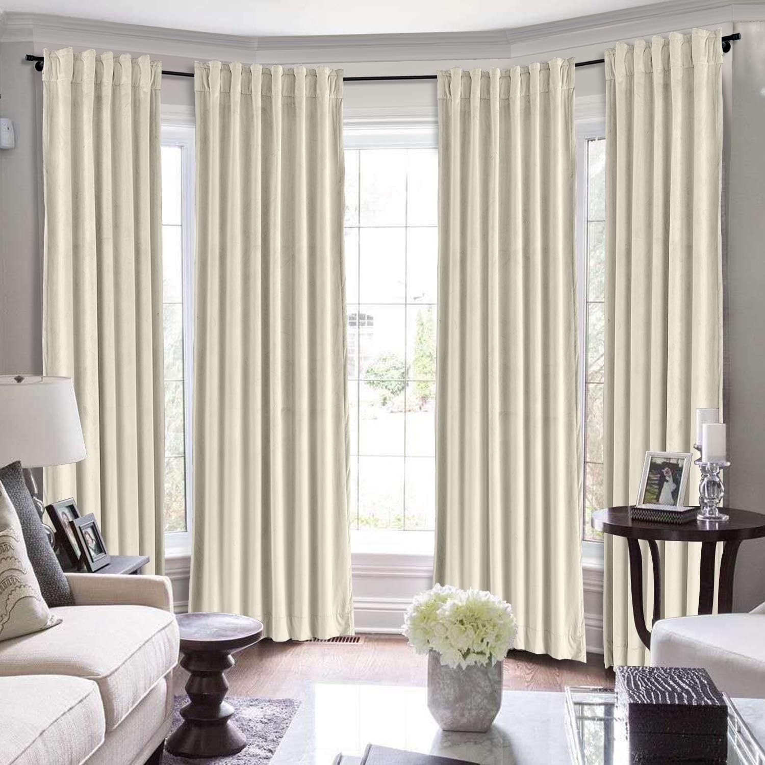 Velvet Blackout Back Tab Curtain – 120” x 84” Thermal Insulated Drape Blocks up to 99% of Light and Helps Regulate Room Temperature for Year-Round Comfort (1 Panel)