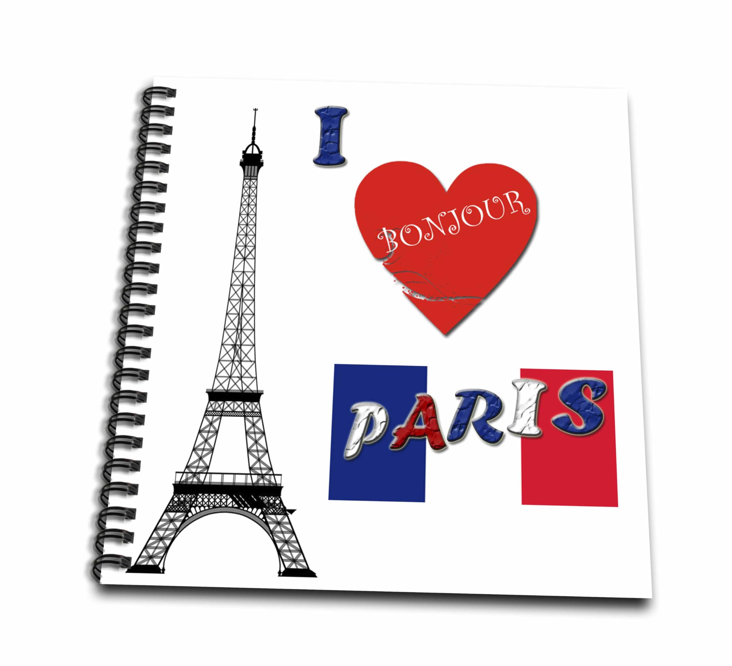 Paris France Drapeau Français livre de dessin carnet de croquis 3dRose DB 216439 1