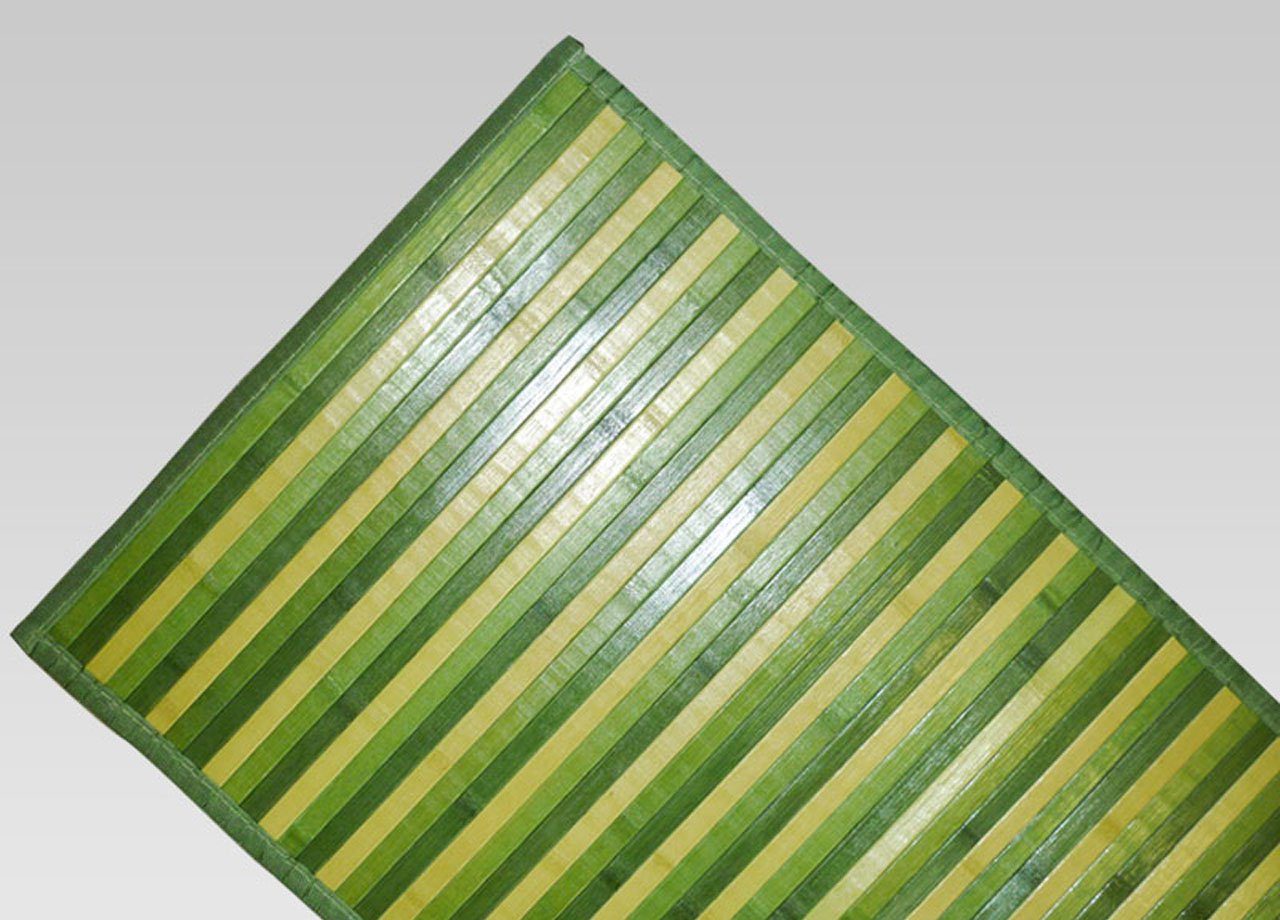 BIANCHERIAWEB Alfombra de bambú Degradado Verde, Alfombra de Cocina 50 x 180 cm, Alfombra de Cocina Antideslizante, 100% bambú, Pasillo para Cocina de Material Resistente, no Absorbe Las Manchas
