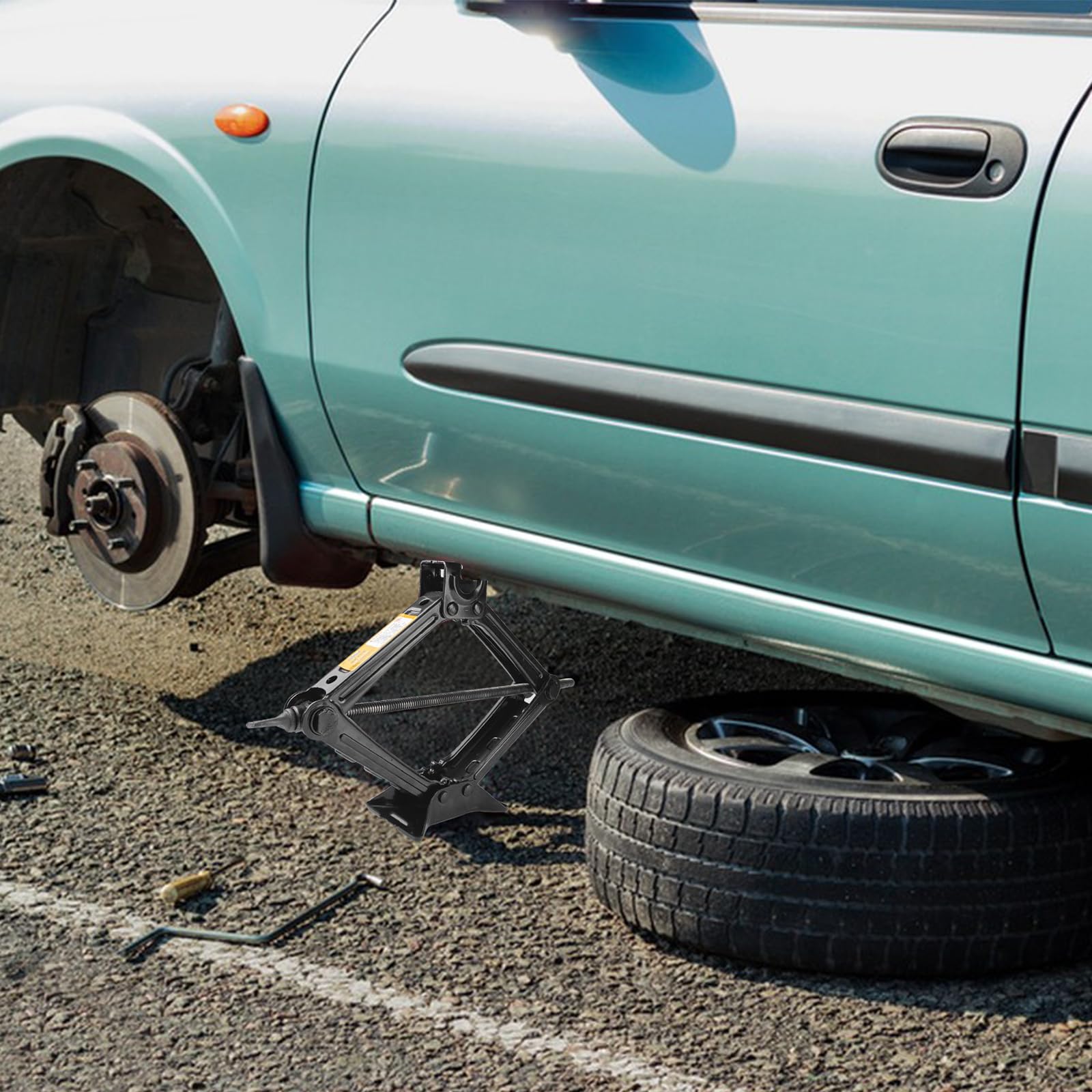 Cric Per Auto 2 Tonnellate Crihovy - Sollevatore A Forbice Professionale Con Chiave A Cricchetto - Foto 8