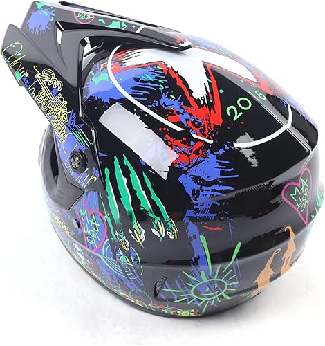 Miniatura 6 de Casco de motocross de seguridad para adultos, casco ABS transpirable unisex con gafas y guantes DOT Motocross ATV Dirt Bike Kit American Stock (2