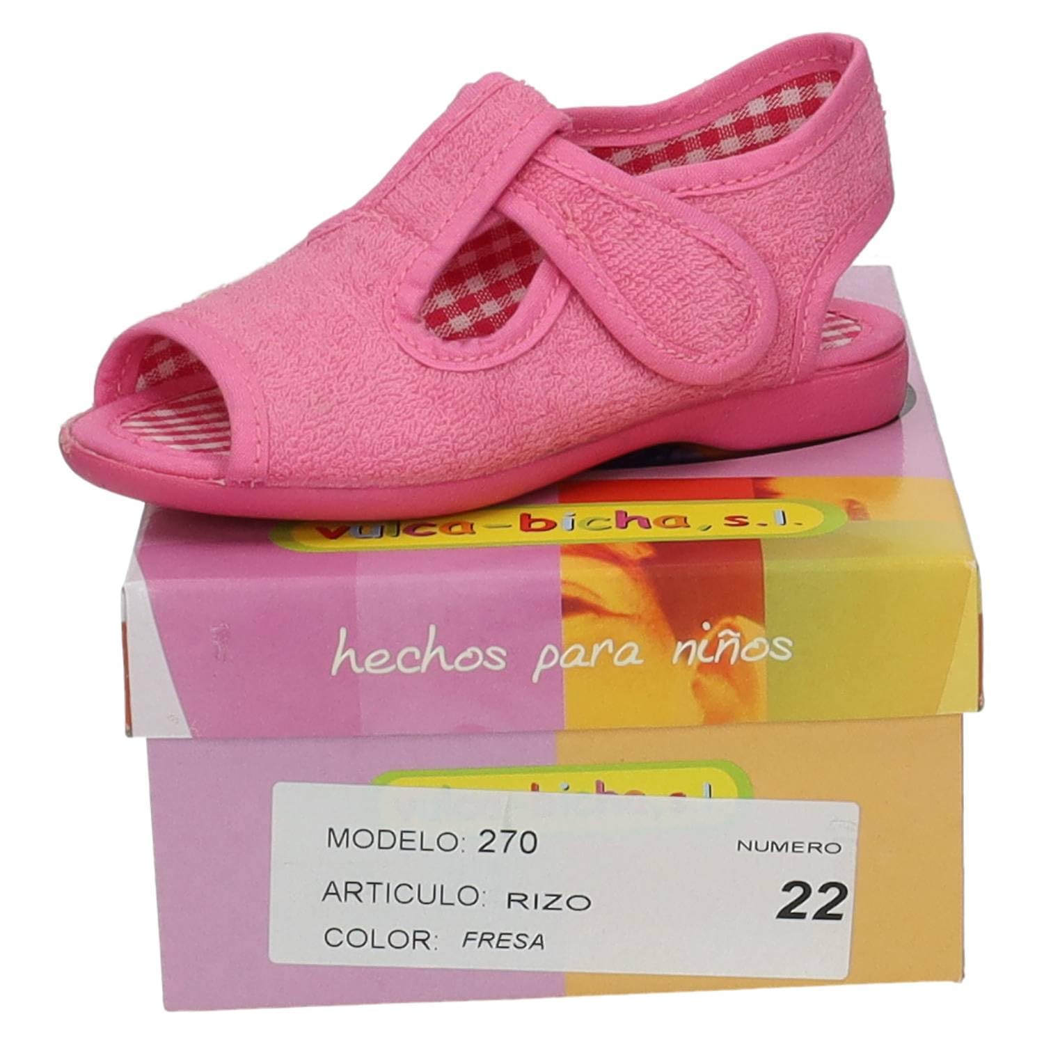 VULCA-BICHA 270 Zapatillas de casa para niña Vulca Bicha con Forro cálido y Suela Flexible, diseño Color Fresa NIÑA Zapatillas CASA