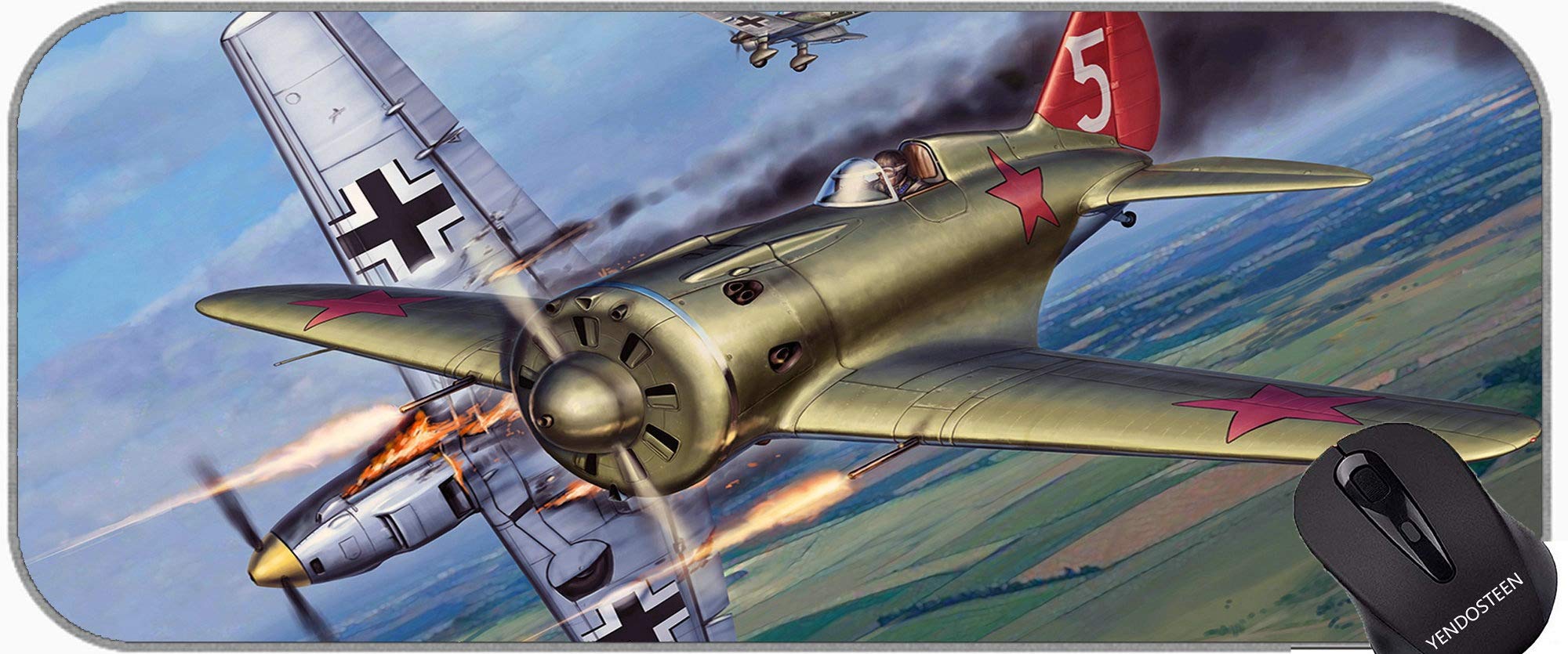 Extended Gaming Mouse Mat/Pad - Large,Military Polikarpov I 16 Mouse Pad Mat