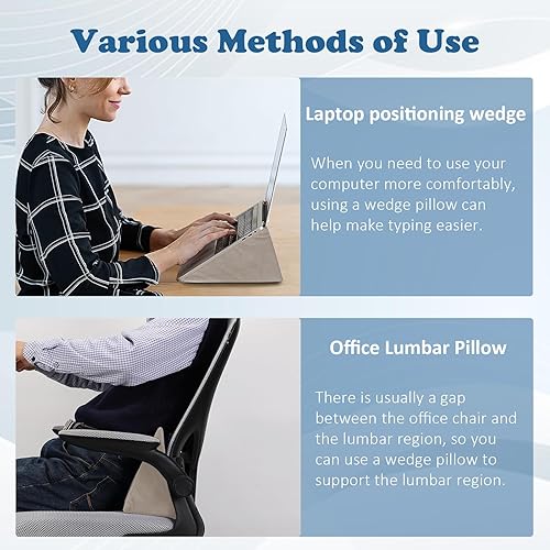 Miniatura 3 de Almohada de cuña pequeña, almohada de cuña para úlceras de cama, almohada de posicionamiento, cuña de posicionamiento, mini almohada para portátil y