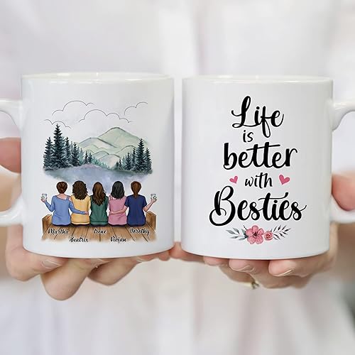 Miniatura 25 de Gossby Taza de café personalizada para mejor amiga, regalo personalizado para mejor amiga con diseño, nombre, Navidad, cumpleaños, regalo de amistad