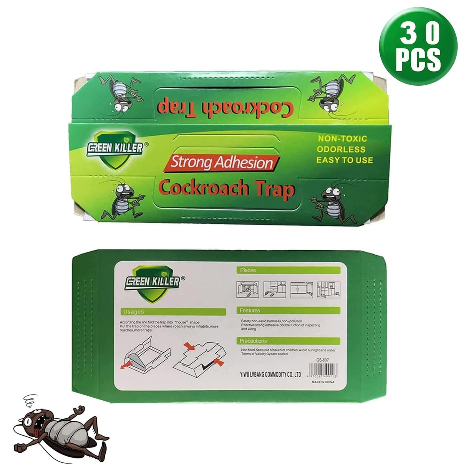 Trappola per Scarafaggi,30 Pezzi Trappole per Scarafaggi Blatte,Anti Scarafaggi,per Casa, Cucina, Soggiorno, Bagno, Camera da Letto,Ufficio