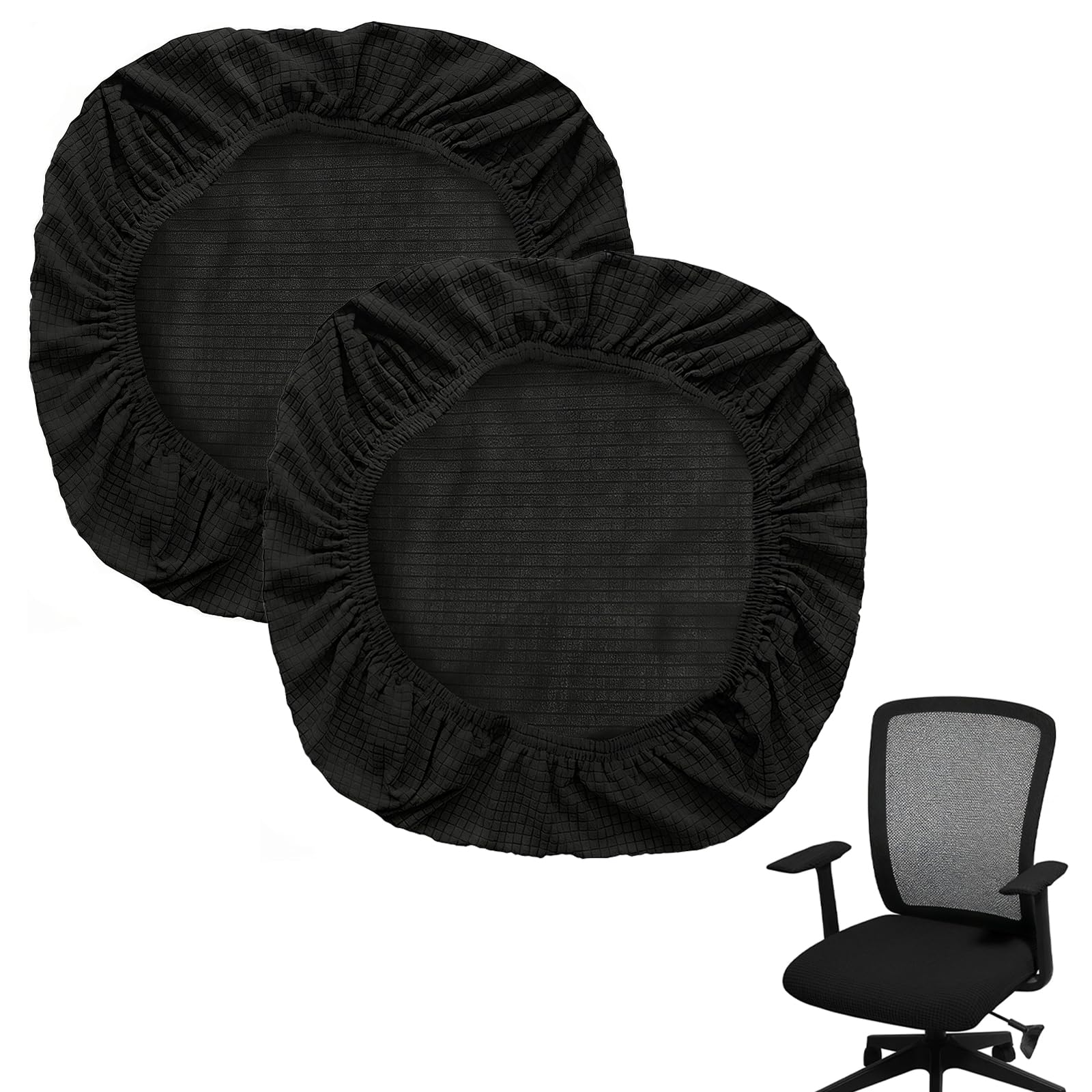 2 Piezas Funda Elástica para Sillas de Oficina, Funda para Silla de Oficina, Fundas de Asiento para Silla de Escritorio de Oficin, Lavable a Máquina, para Sillas de Oficin, Comedor, Bar