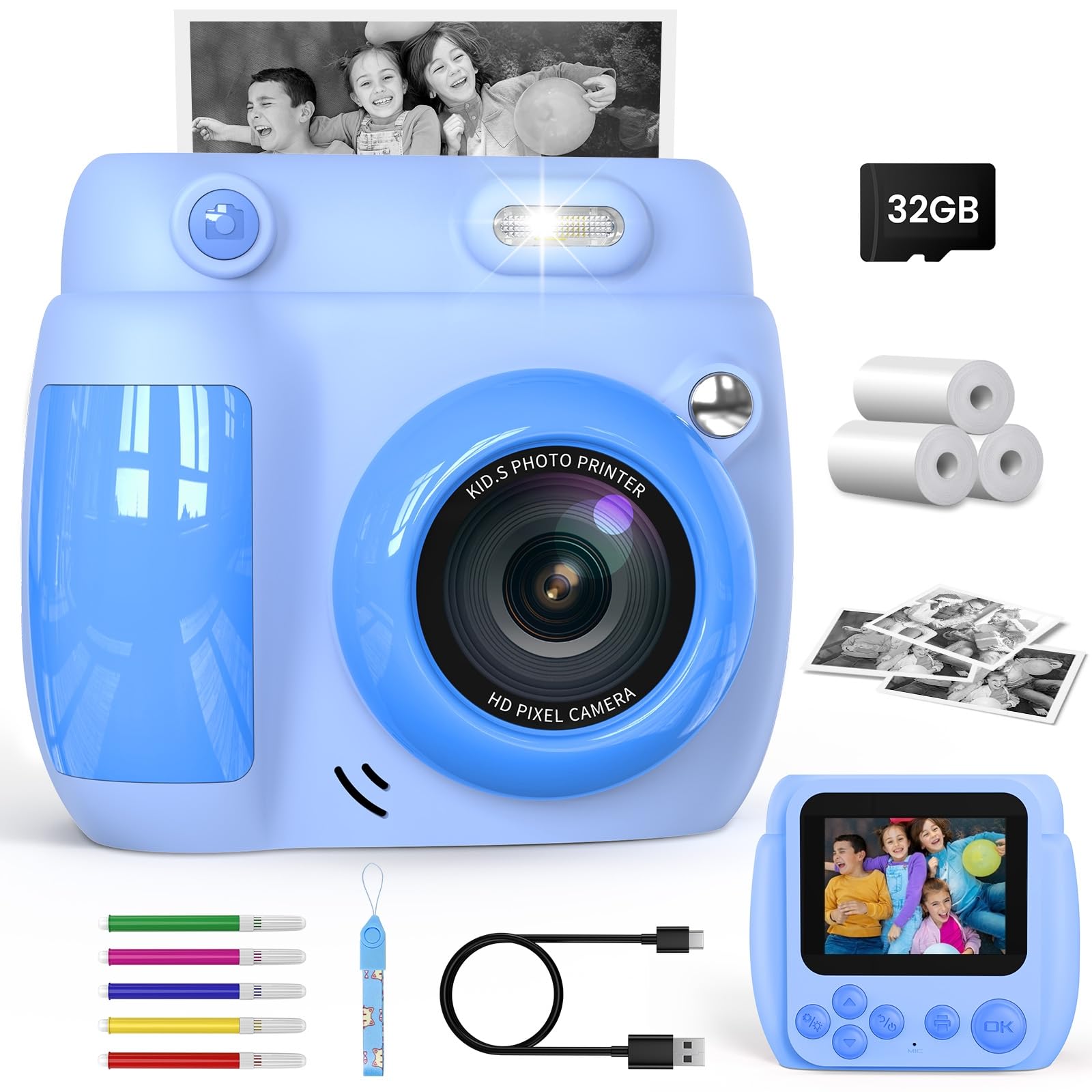 Gofunly Kids Camera Instant Print