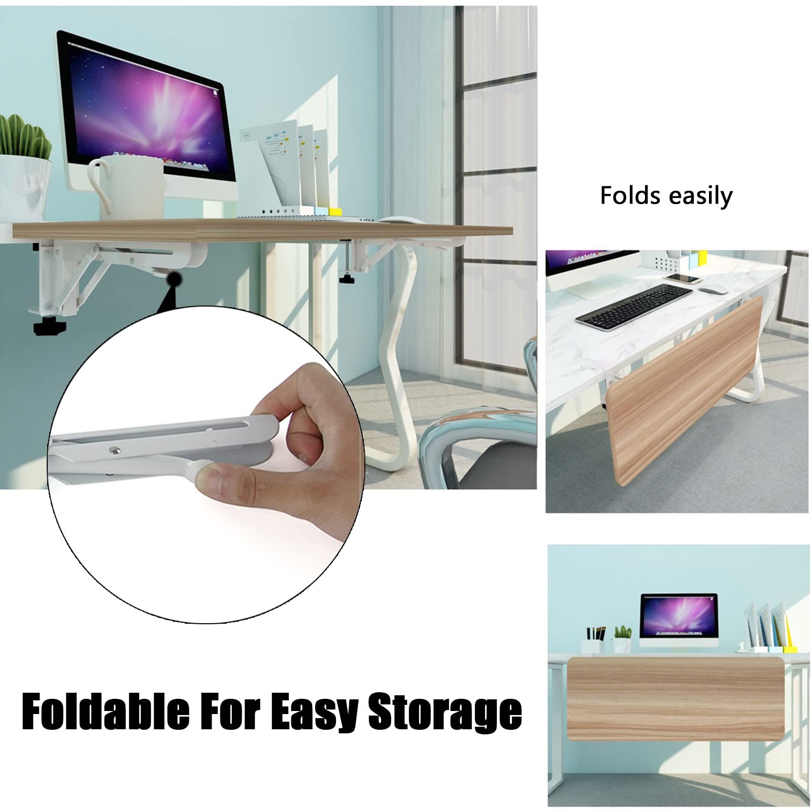 Bracciolo Pieghevole ed espandibile per scrivania con Vassoio per Tastiera e Supporto per Braccio, Design ergonomico salvaspazio per scrivanie per Computer, Accessori da Ufficio re