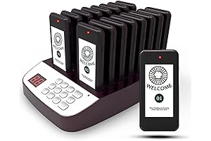 Restaurant Pager System, 16 Pagers With Long Range