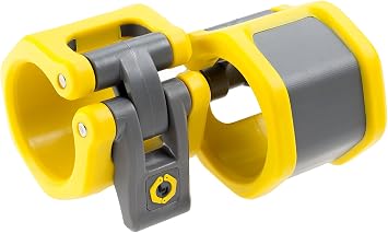 Lock-Jaw Barbell Collars HEX Olympic Barbell Clamps 2 Pcs Heavy Duty Bar Clamps for 2 & 50mm Olympic Bars Secure Weight Bar Clamps for Strength Training & Home Gym Accessories Yellow