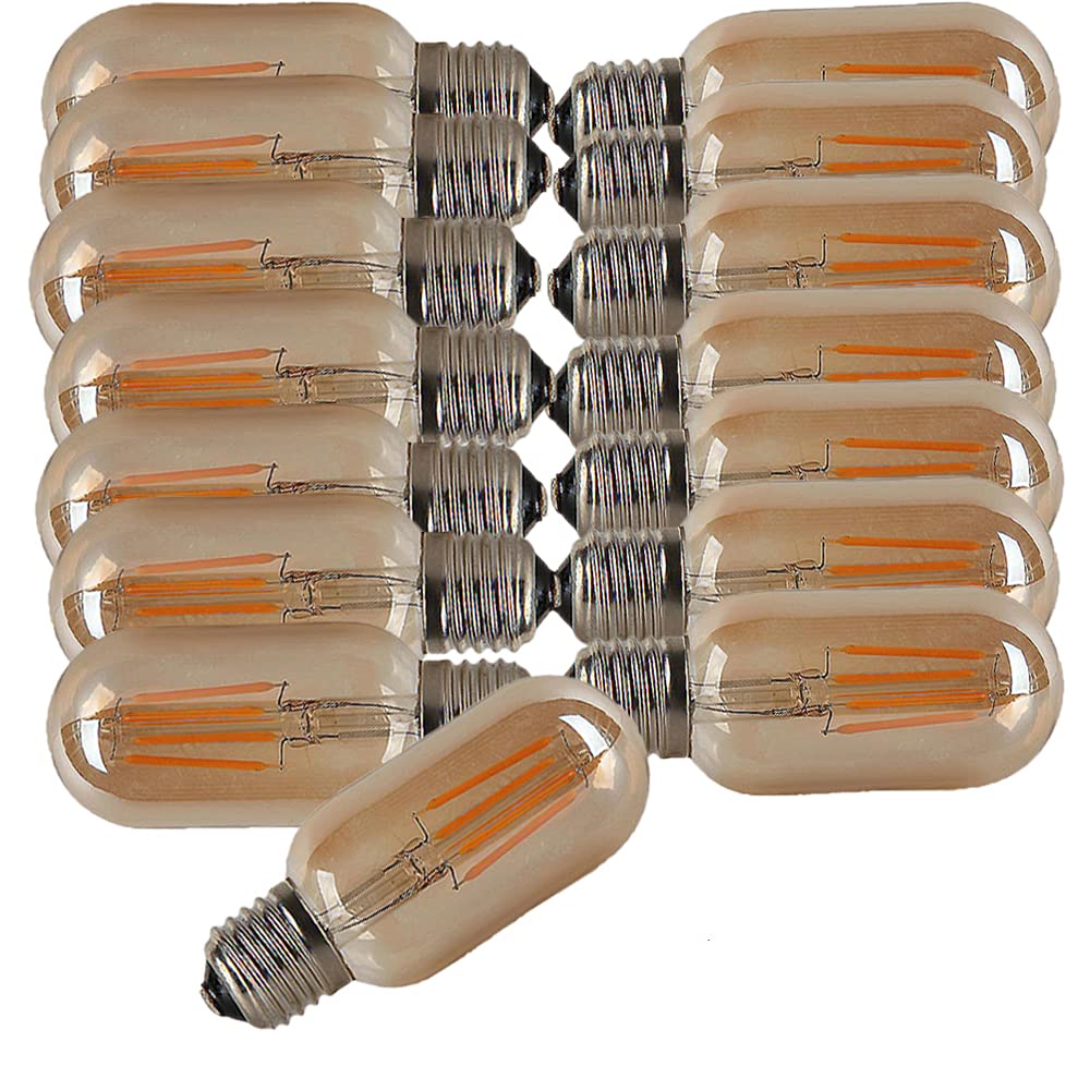 15 Stücke LED E27 4W T45 Filament Glühbirne Edison Vintage Glühlampe Lampe Birne Warmes Licht 2300K,Nicht Dimmbar 400LM AC 220-240V