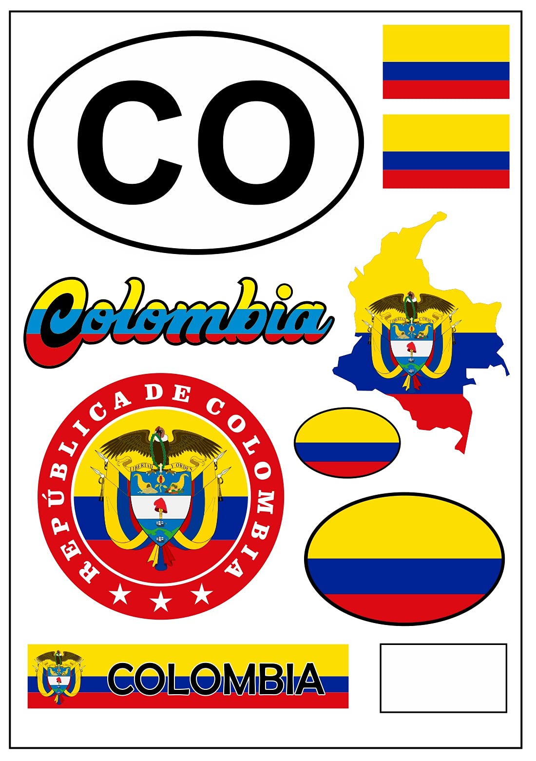 Daged Colombia sticker card, sticker sheet, car, motorcycle, biker flag, decorative AK