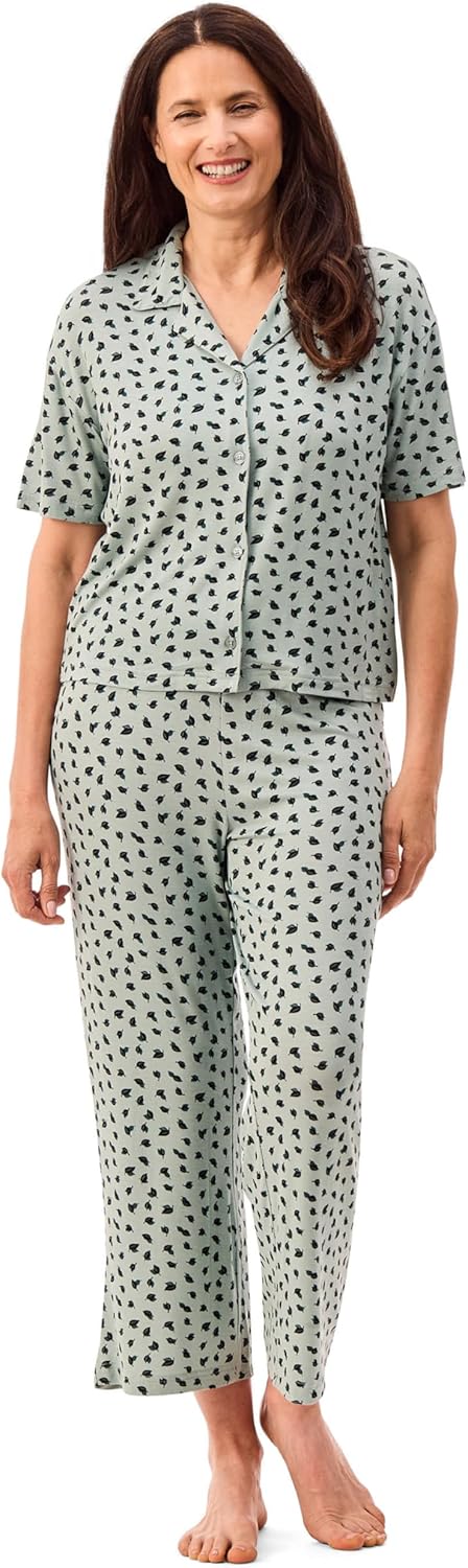 Peace Love & Dreams Martha Stewart Sleepwear | Women’s Capri Pajama Set | Lightweight Rayon Loungewear