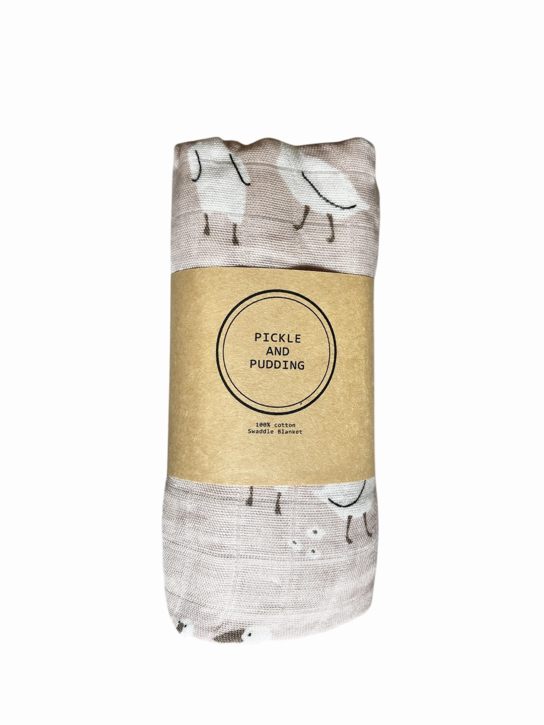 Pickle and Pudding Extra Large Cotton Muslin Swaddle Blanket, Dusky Pink with White Duck Print, 100% Cotton