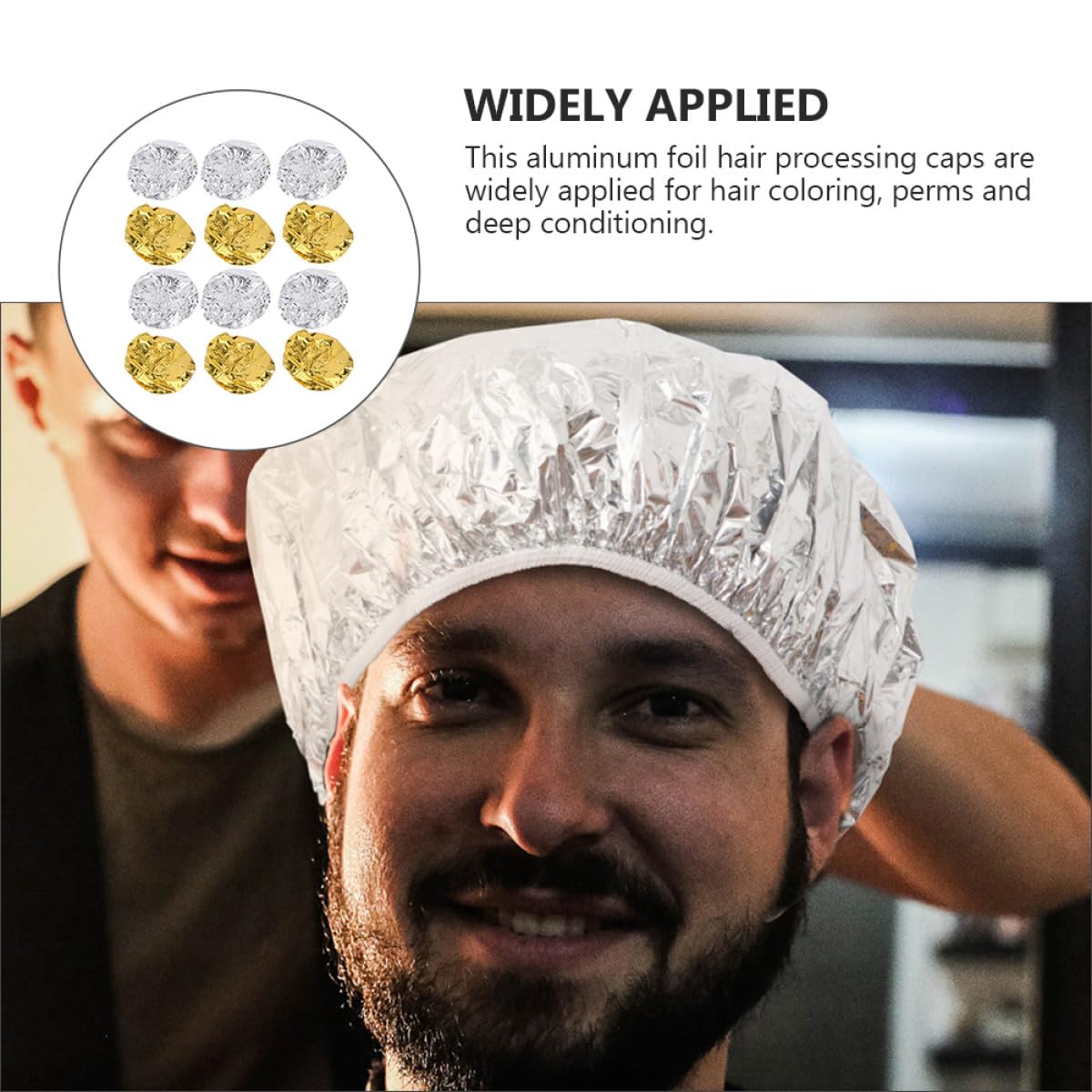 16pcs Aluminum Foil Hair Caps Deep Conditioning Heat Processing Reusable Salon Hairdressing Caps for Home and Professional Use