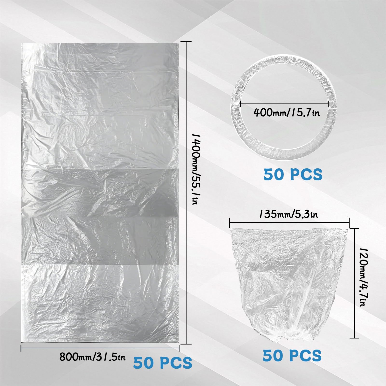 Lot de 50 housses de siège de voiture jetables en plastique - Idéales pour les sièges avant, protection contre la saleté et l'humidité