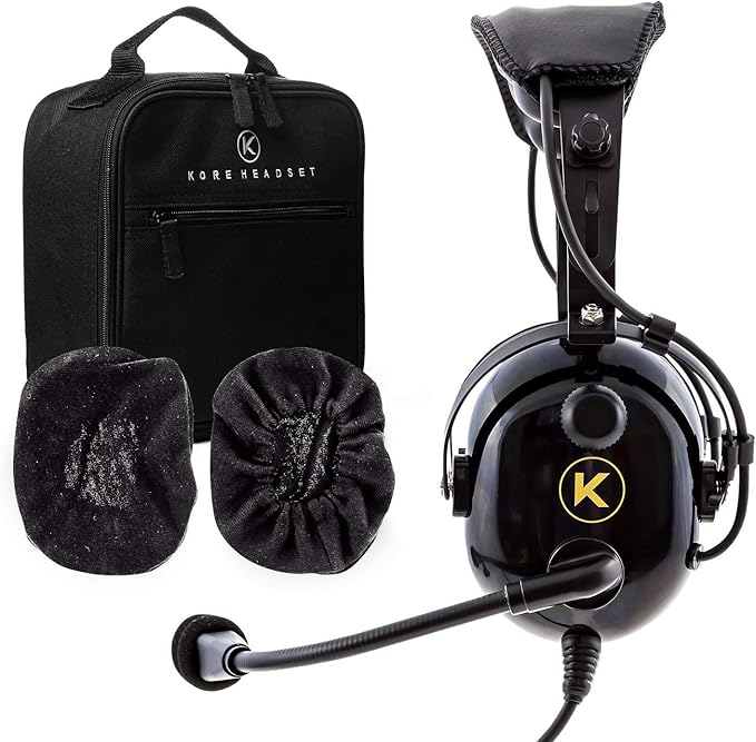 KA-1 General Aviation Headset for Pilots with 100% Cotton, Washable, Double Knit, Cloth Ear Cover (Sold in Pairs)