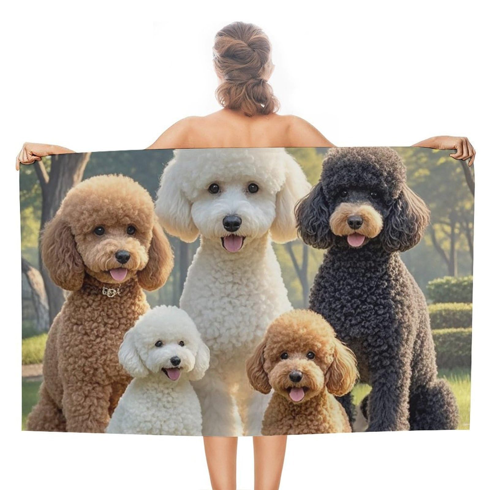 asbwuo Poodles Dogs Beach Towels Extra Large Quick Dry Absorbent